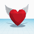 angel-wings-3d-diamond-heart.png Art Decor Sculpture Angel Wings Heart decor Valentine Love Gift