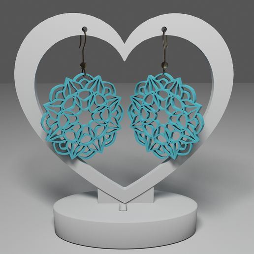 Mandala earrings 139 3D model