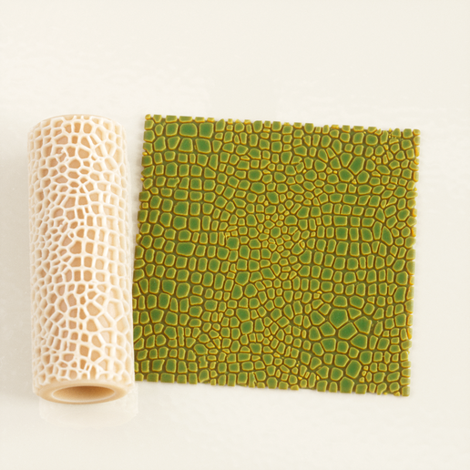 Crocodile Skin Texture Roller STL File – Seamless Reptile Pattern for Clay – Digital Download