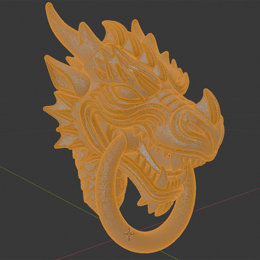 Untitled.png Dragon Head Door Knocker 3D Printable Mode