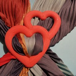 20200128_200107.jpg Файл STL Scarf buckle 2 Hearts Valentine's Day・Шаблон для 3D-печати для загрузки, Daoulagad