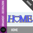 home_rilievo.png 'Home' Script Ornament - A Stylish Accent for Your Space