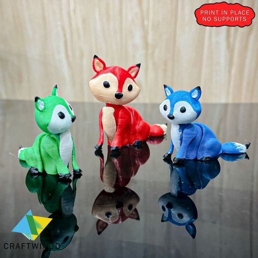 Articulated-Fox-5.jpg 🦊Print in place Articulated Fox  🦊movable head hands tail no supports