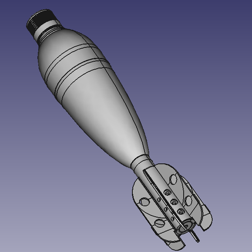 🐚 3inch HE Mortar Shell Replica 1:1 Reenactment Mode・ 3D File for ・Cults