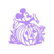 13.STL Mickey Mouse and Halloween Pumpkin: Festive Line Art Design