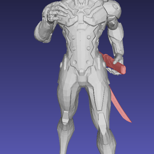 Genji figure separated sabers  - Remix 3D model