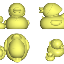 duck-15.1.png STL file duck 15 (mother duck & duckling)・3D printer model to download