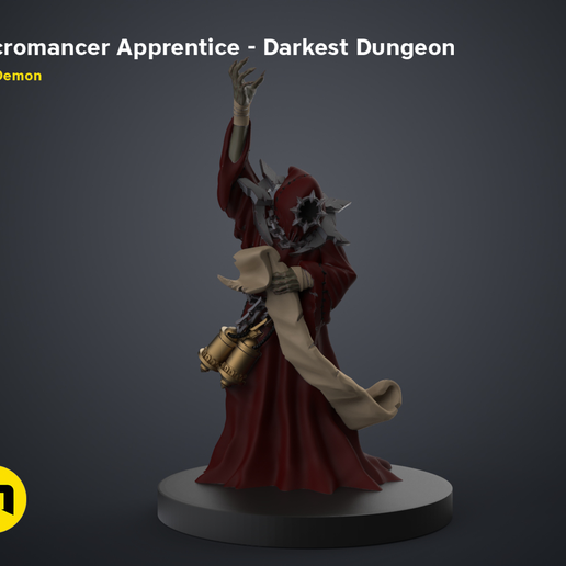 Necromancer Apprentice - Darkest Dungeon by 3Demon Archivo 3D Figura de Nigromante Aprendiz DnD - Darkest Dungeon・Modelo imprimible en 3D para descargar, 3D-mon