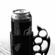 IMG_7924.jpeg Beer can holder with brass knuckles handle - The perfect companion for cool guys