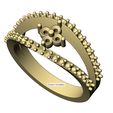 volume1.jpg Fichier STL Bague à lèvres en grappe carrée de diamants taille US 7 Modèle d'impression 3D・Design pour imprimante 3D à télécharger