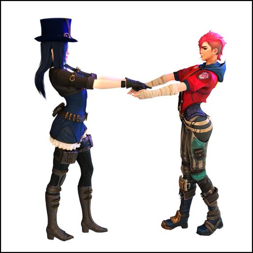 League of Legends - ❤ VI & Caitlyn Statuette ❤ 3D model