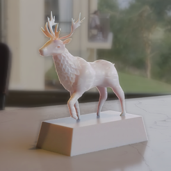 0.png printable deer stylized statue figure