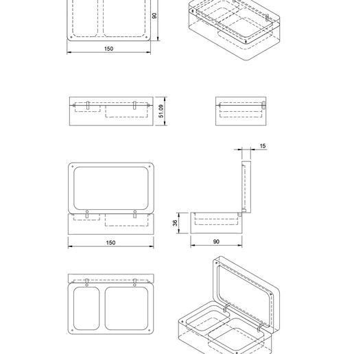 2.jpg Jewelry Box with Lid | STL File for 3D Printing | Two-Compartment Jewelry Organizer | Wooden Box Design for CNC