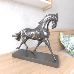 14.png STL file Horse Sculpture・Model to download and 3D print