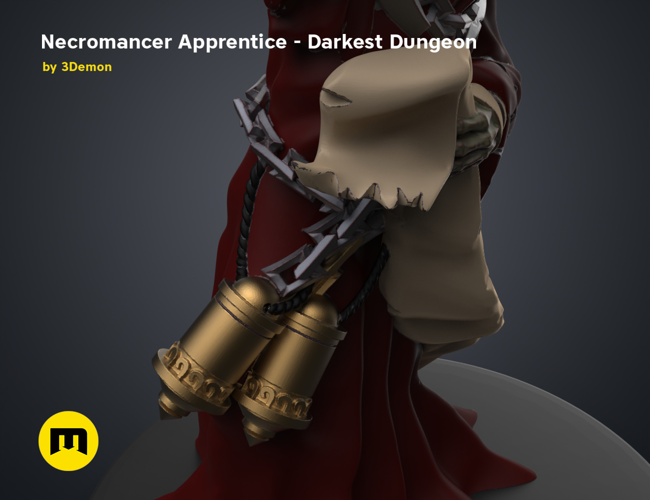 Necromancer Apprentice - Darkest by 3Demon Archivo 3D Figura de Nigromante Aprendiz DnD - Darkest Dungeon・Modelo imprimible en 3D para descargar, 3D-mon