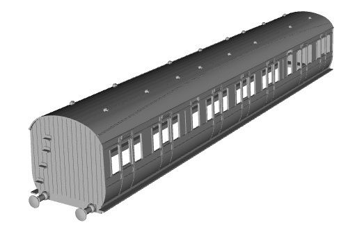🚂 LMS D1761 First Class with Lavatory (FL) non Corr 57ft coach 1/43 ...