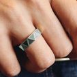 5.2.jpg Triangular Faceted Oxidised Silver Ring Band