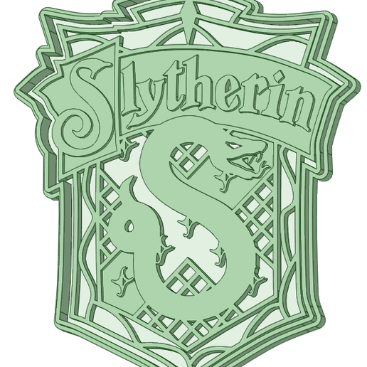 Slytherin Harry Potter cookie cutter - 3D model önizlemesi