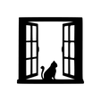 1.png Cat on the Window Decor