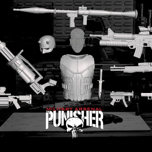 🦸 The Punisher MCU Kit・ STL File for 3D printing・Cults