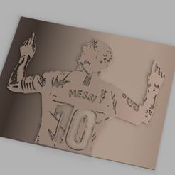 bandicam-2022-12-20-12-25-21-801.jpg Archivo STL Messi Barcelona Decoración de Pared・Diseño de impresión en 3D para descargar