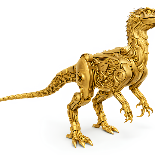 Mechanical Velociraptor Futuristic Robot Dinosaur Sci-Fi 3D