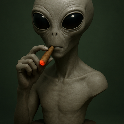👽 Alien Smoking Cigar - 3D Model for Printing・ OBJ File for 3D printing ...