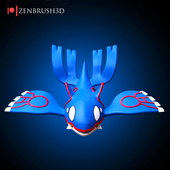 |@|ZENBRUSH3D Archivo 3D Kyogre - Pokemon 3D PRINTING MODEL STL・Plan de impresora 3D para descargar