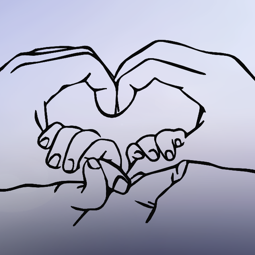 heart sign with hands drawing