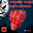 5.png SUGAR SKULL SPIDER CANDY BUCKET / BOWL / PLANTER NO SUPPORTS