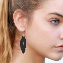 D8.png STL file Feather Earing・3D printing model to download