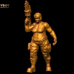 ~ i (oN f= > (ok fs (= STL file SCI-FI Miniature women soldier-Model 26・3D printer model to download