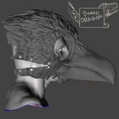 side-view-bird-mask.jpg STL file Bird Face Masks, Beak Mask, craw raven Mask Long Nose Bird Beak Black Plaque Mask Steampunk Cosplay Party Props Half Face・3D print design to download, BoxedDragon