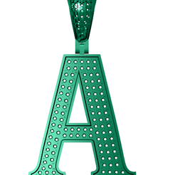 1.png STL file A ALPHABET PENDANT WITH ROUND DIAMOND・3D print model to download