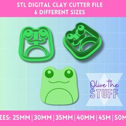 chibi-frog.jpg Chibi Frog Polymer Clay Cutter