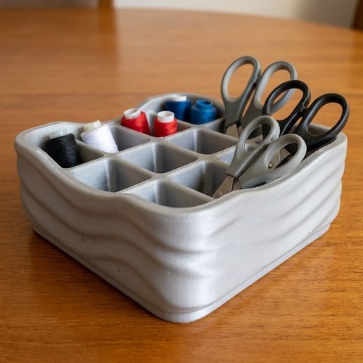Wavy Desktop Organizer 3D Print Model