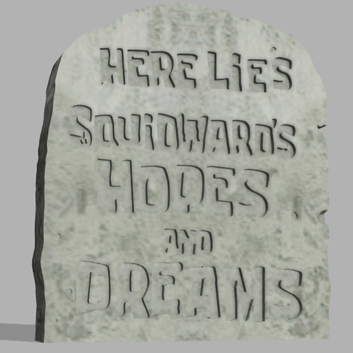 Squidward's Gravestone Halloween Decoration Garden 3D model