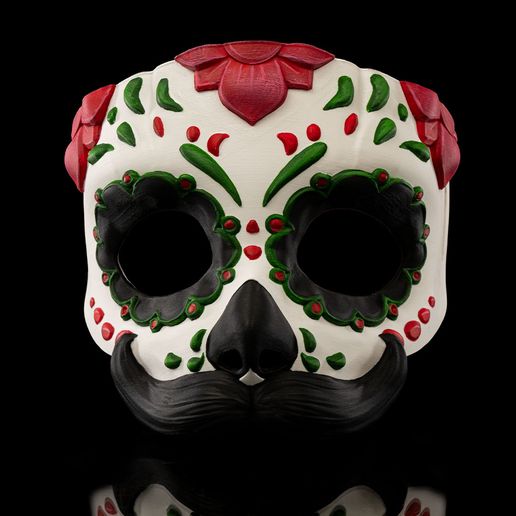 🧔 Mustache Calavera Mask・ 3D File for 3D printing・Cults