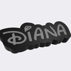 IMG_0624.png Fichier STL Lampe à led Diana font Disney・Design pour impression 3D à télécharger
