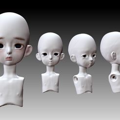 ren.jpg STL file BJD head ball jointed doll・3D printable model to download