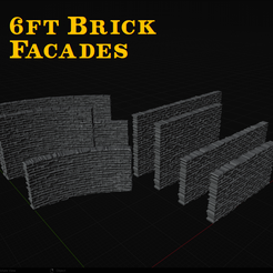 6ftBrickFacades.png 6ft Brick Facades in HO Scale