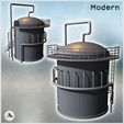 3.jpg Round industrial tank with multiple pipes and access staircase (11) - Modern WW2 WW1 World War Diaroma Wargaming RPG Mini Hobby