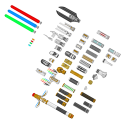 Custom-Sabersss.png Fichier 3D Kal Kestis Lightsaber | Build your Own Lightsaber Collection | Jedi Survivor | Modular Design 1000's of options | By CC3D・Objet imprimable en 3D à télécharger