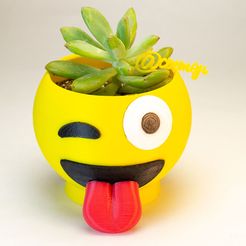 4-copia.jpg STL file FLOWER POT EMOJI TONGUE・3D print model to download