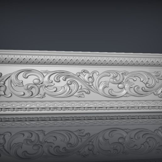 Baroque Acanthus C-Scroll Crown Molding Profile / Architectural Frieze STL for CNC & 3D Print