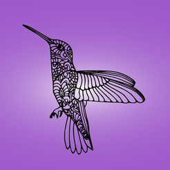 изображение_2022-05-16_192026692.png STL file Decorative mural, wall decoration, panno. Hummingbird.・3D printing model to download