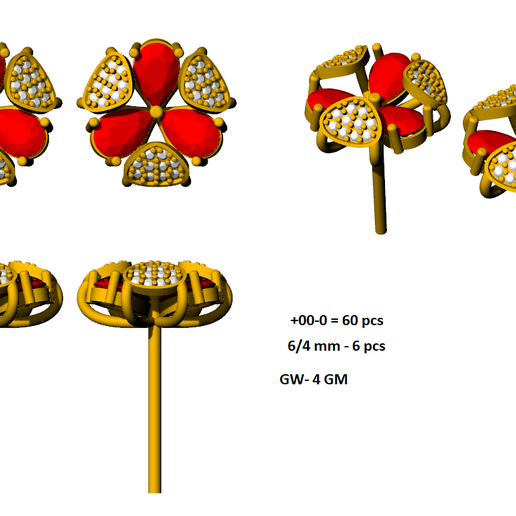 Diamond Earrings 3D model