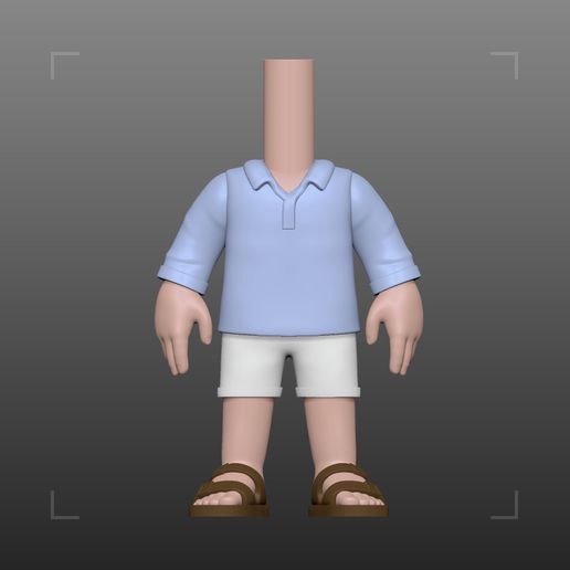 Funko Pop male polo shirt, shorts, Birkenstock sandals
