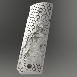4.png 3D file COLT 1911 SPECIAL HALF-LIFE THEME GRIPS!! 2 THEMES IS ONE PACKAGE!・3D print design to download, HemiStrowman