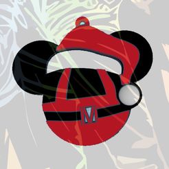 M.jpg 3D file MICKEY CHRISTMAS ORNAMENT・Model to download and 3D print